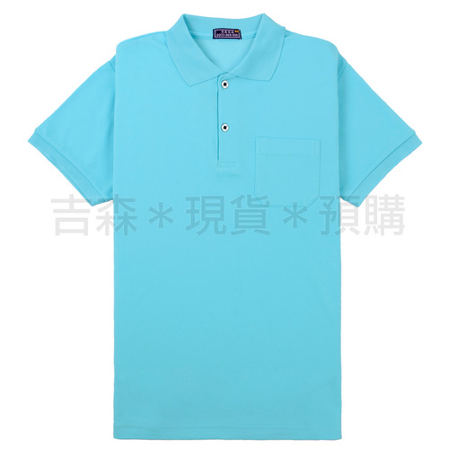 短袖高爾POLO衫-水藍