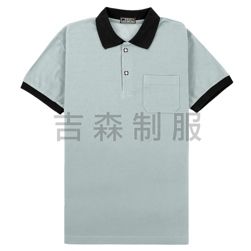 短袖網眼POLO衫-淺灰