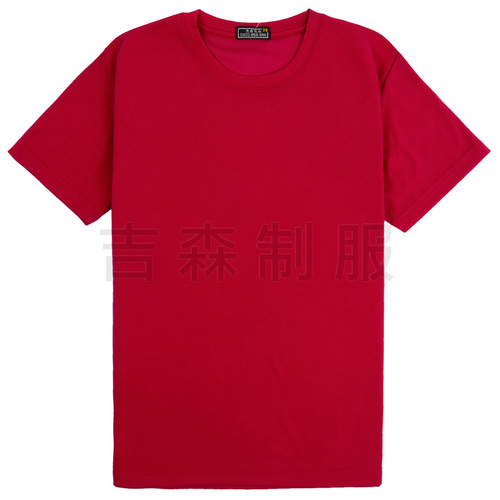 圓領短袖鳥眼T恤-棗紅