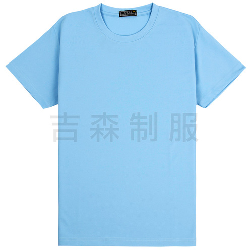 圓領短袖鳥眼T恤-水藍