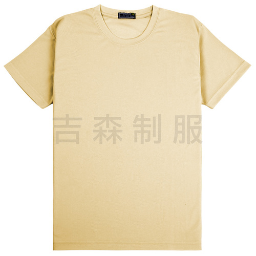 圓領短袖鳥眼T恤-卡其