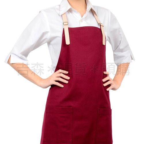 現+預-皮革頸掛背心圍裙