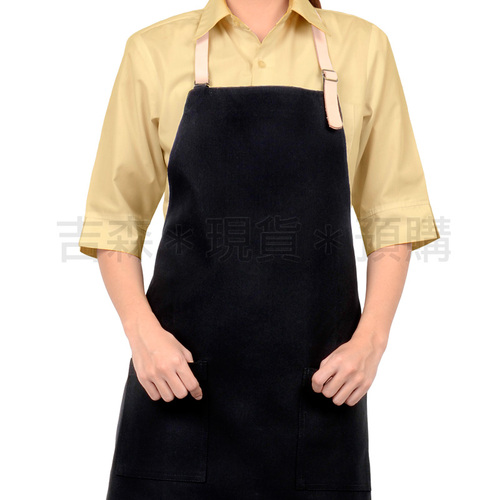 現+預-皮革頸掛背心圍裙